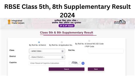 Class 5th & 8th Supplementary Result .